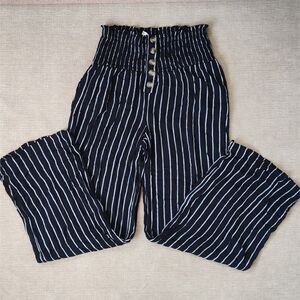 Pinstripe Strait wide leg trousers Indy Sleaze Goth Cottagecore Dark Boho Black